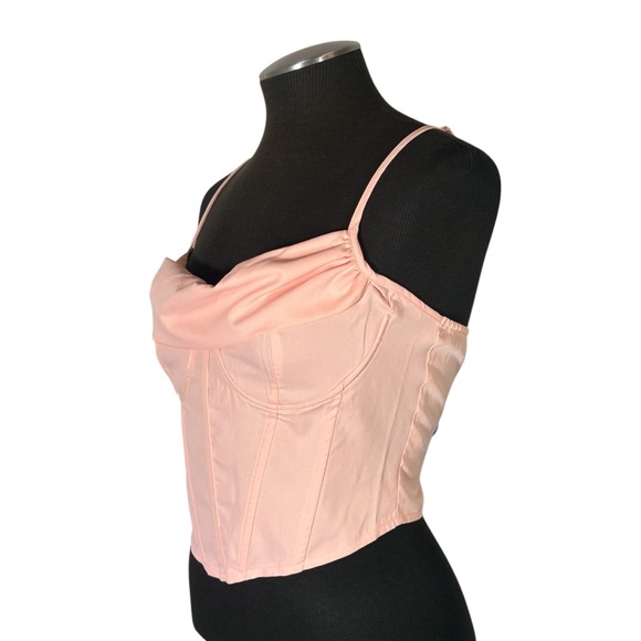 🆕 PrettyLittleThing - Pink Strappy Fishbone Corset Tank Top – Size 8 - Picture 7 of 10